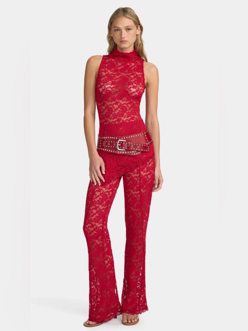 Free People Ownley Red Lace Tank - Picture 5 of 8